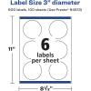 imageAvery Glossy Clear Round Labels with Sure Feed 3quot Diameter 60 Glossy Clear Labels PrinttoTheEdge LaserInkjet Printable600 labels