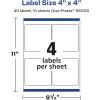imageAvery Glossy Clear Square Labels Sure Feed Technology 4quot x 4quot 100 Glossy Clear Labels LaserInkjet Printable40 labels
