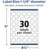 imageAvery Glossy White Round Labels Sure Feed Technology 125quot Diameter 300 Glossy White Labels PrinttoTheEdge Permanent Adhesive LaserInkjet Printable300 labels