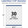 imageAvery Glossy White Round Labels Sure Feed Technology 125quot Diameter 300 Glossy White Labels PrinttoTheEdge Permanent Adhesive LaserInkjet Printable3 000 labels