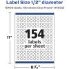 imageAvery Glossy White Round Labels Sure Feed Technology 12quot Diameter 1540 Glossy White Labels PrinttoTheEdge Permanent Adhesive LaserInkjet Printable15 400 labels