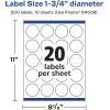 imageAvery Glossy White Round Labels Sure Feed Technology 175quot Diameter 200 Glossy White Labels PrinttoTheEdge Permanent Adhesive LaserInkjet Printable200 labels