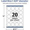 imageAvery Glossy White Round Labels Sure Feed Technology 175quot Diameter 200 Glossy White Labels PrinttoTheEdge Permanent Adhesive LaserInkjet Printable500 labels