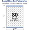 imageAvery Glossy White Round Labels Sure Feed Technology 34quot Diameter 800 Glossy White Labels PrinttoTheEdge Permanent Adhesive LaserInkjet Printable2 000 labels