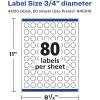 imageAvery Glossy White Round Labels Sure Feed Technology 34quot Diameter 800 Glossy White Labels PrinttoTheEdge Permanent Adhesive LaserInkjet Printable4 000 labels