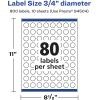 imageAvery Glossy White Round Labels Sure Feed Technology 34quot Diameter 800 Glossy White Labels PrinttoTheEdge Permanent Adhesive LaserInkjet Printable800 labels