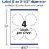 imageAvery Glossy White Round Labels Sure Feed Technology 35quot Diameter 40 Glossy White Labels PrinttoTheEdge Permanent Adhesive LaserInkjet Printable200 labels