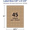 imageAvery Kraft Brown Barbell Labels Sure Feed Technology 05quot x 25quot 675 Kraft Brown Labels LaserInkjet Printable1 125 labels