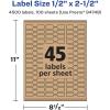 imageAvery Kraft Brown Barbell Labels Sure Feed Technology 05quot x 25quot 675 Kraft Brown Labels LaserInkjet Printable4 500 labels