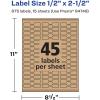 imageAvery Kraft Brown Barbell Labels Sure Feed Technology 05quot x 25quot 675 Kraft Brown Labels LaserInkjet Printable675 labels