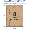 imageAvery Kraft Brown Lollipop Labels Sure Feed Technology 15quot x 4quot 200 Kraft Brown Labels PrinttoTheEdge LaserInkjet Printable400 labels