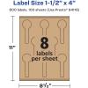 imageAvery Kraft Brown Lollipop Labels Sure Feed Technology 15quot x 4quot 200 Kraft Brown Labels PrinttoTheEdge LaserInkjet Printable800 labels