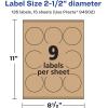 imageAvery Kraft Brown Round Labels Sure Feed Technology 25quot Diameter 225 Kraft Brown Labels PrinttoTheEdge LaserInkjet Printable135 Labels