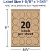 imageAvery Kraft Brown Square Scalloped Labels Sure Feed Technology 158quot x 158quot 500 Kraft Brown Labels PrinttoTheEdge LaserInkjet Printable1 000 labels