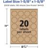 imageAvery Kraft Brown Square Scalloped Labels Sure Feed Technology 158quot x 158quot 500 Kraft Brown Labels PrinttoTheEdge LaserInkjet Printable2 000 labels