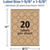 imageAvery Kraft Brown Square Scalloped Labels Sure Feed Technology 158quot x 158quot 500 Kraft Brown Labels PrinttoTheEdge LaserInkjet Printable500 labels