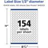 imageAvery Matte Clear Round Labels Sure Feed Technology 05quot Diameter 1540 Matte Clear Labels PrinttoTheEdge LaserInkjet Printable15 400 labels