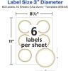 imageAvery Matte White Labels Metallic Gold Borders 3quot Round Labels 60 Total LaserInkjet Printable 65443