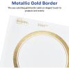 imageAvery Matte White Labels Metallic Gold Borders 3quot Round Labels 60 Total LaserInkjet Printable 65443 Pack of 5
