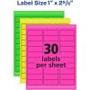 imageAvery Multipurpose Labels Removable Assorted Neon 1 x 2625 Inches Pack of 360 64791H x 2 58W