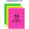 imageAvery Multipurpose Labels Removable Assorted Neon 2 x 4 Inches Pack of 120 6481Assorted