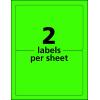 imageAvery Neon Shipping Labels for Laser Printers 512quot x 812quot 200 Green Labels 5952Neon Green
