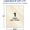 imageAvery Pearlized Ivory Rectangle Labels 85quot x 11quot 10 Pearlized Ivory Labels LaserInkjet Printable100 labels