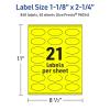 imageAvery Printable Oval Labels Sure Feed Technology 118quot x 214quot Neon Yellow Labels PrinttoTheEdge LaserInkjet Printable 210 Total Great for Soaps and Candles840 labels