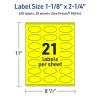 imageAvery Printable Oval Labels Sure Feed Technology 118quot x 214quot Neon Yellow Labels PrinttoTheEdge LaserInkjet Printable 210 Total Great for Soaps and Candles420 labels
