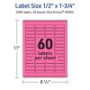 imageAvery Printable Rectangle Labels Sure Feed Technology 12quot x 134quot Bright Pink Labels PrinttoTheEdge LaserInkjet Printable 600 Total Great for Jars and More2 400 labels