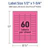 imageAvery Printable Rectangle Labels Sure Feed Technology 12quot x 134quot Bright Pink Labels PrinttoTheEdge LaserInkjet Printable 600 Total Great for Jars and More4 800 labels