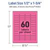 imageAvery Printable Rectangle Labels Sure Feed Technology 12quot x 134quot Bright Pink Labels PrinttoTheEdge LaserInkjet Printable 600 Total Great for Jars and More600 labels