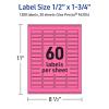 imageAvery Printable Rectangle Labels Sure Feed Technology 12quot x 134quot Bright Pink Labels PrinttoTheEdge LaserInkjet Printable 600 Total Great for Jars and More1 200 labels