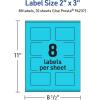 imageAvery Printable Rectangle Labels Sure Feed Technology 2quot x 3quot Bright Blue Labels PrinttoTheEdge LaserInkjet Printable 80 Total Great for Mailing and Candles80 labels
