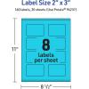 imageAvery Printable Rectangle Labels Sure Feed Technology 2quot x 3quot Bright Blue Labels PrinttoTheEdge LaserInkjet Printable 80 Total Great for Mailing and Candles160 labels