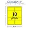 imageAvery Printable Rectangle Labels Sure Feed Technology 2quot x 4quot Neon Yellow Labels LaserInkjet Printable 100 Total Great for Mailing and Candles400 labels