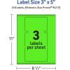 imageAvery Printable Rectangle Labels Sure Feed Technology 3quot x 5quot Neon Green Labels PrinttoTheEdge LaserInkjet Printable 30 Total Great for Shipping and Packaging240 labels