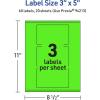 imageAvery Printable Rectangle Labels Sure Feed Technology 3quot x 5quot Neon Green Labels PrinttoTheEdge LaserInkjet Printable 30 Total Great for Shipping and Packaging60 labels