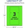 imageAvery Printable Rectangle Labels Sure Feed Technology 3quot x 5quot Neon Green Labels PrinttoTheEdge LaserInkjet Printable 30 Total Great for Shipping and Packaging120 labels