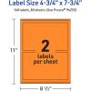 imageAvery Printable Rectangle Labels Sure Feed Technology 434quot x 734quot Bright Orange Labels PrinttoTheEdge LaserInkjet Printable 20 Total Great for Shipping and Packaging160 labels