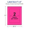 imageAvery Printable Rectangle Labels Sure Feed Technology 4quot x 6quot Neon Magenta Labels PrinttoTheEdge LaserInkjet Printable 20 Total Great for Shipping and Packaging20 labels