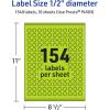 imageAvery Printable Round Labels Sure Feed Technology 12quot Diameter Bright Green Labels PrinttoTheEdge LaserInkjet 1540 Total Great for Price Stickers and Mailing Seals1 540 labels