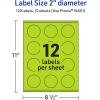 imageAvery Printable Round Labels Sure Feed Technology 2quot Diameter Bright Green Labels PrinttoTheEdge LaserInkjet Printable 120 Total Great for Stickers and Candles120 labels