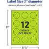 imageAvery Printable Round Labels Sure Feed Technology 2quot Diameter Bright Green Labels PrinttoTheEdge LaserInkjet Printable 120 Total Great for Stickers and Candles480 labels