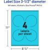 imageAvery Printable Round Labels Sure Feed Technology 312quot Diameter Bright Blue Labels PrinttoTheEdge LaserInkjet Printable 80 Total Great for Packaging and Candles160 labels