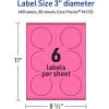 imageAvery Printable Round Labels Sure Feed Technology 3quot Diameter Bright Pink Labels PrinttoTheEdge LaserInkjet Printable 60 Total Great for Soaps and Packaging480 labels