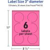 imageAvery Printable Round Labels Sure Feed Technology 3quot Diameter Bright Pink Labels PrinttoTheEdge LaserInkjet Printable 60 Total Great for Soaps and Packaging120 labels