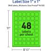 imageAvery Printable Square Labels Sure Feed Technology 1quot x 1quot Neon Green Labels PrinttoTheEdge LaserInkjet Printable 480 Total Great for Soaps and QR Codes3 840 labels