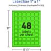 imageAvery Printable Square Labels Sure Feed Technology 1quot x 1quot Neon Green Labels PrinttoTheEdge LaserInkjet Printable 480 Total Great for Soaps and QR Codes960 labels