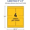 imageAvery Printable Square Labels Sure Feed Technology 4quot x 4quot Bright Yellow Labels LaserInkjet Printable 40 Total Great for Packaging and Ingredients320 labels